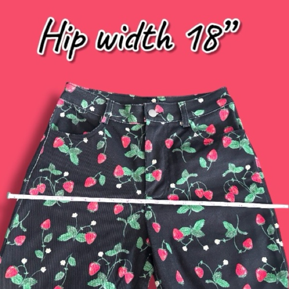 NWOT Vernacular Strawberry Straight Leg Pants. 🍓Size XS (26” Waist) - Picture 6 of 12